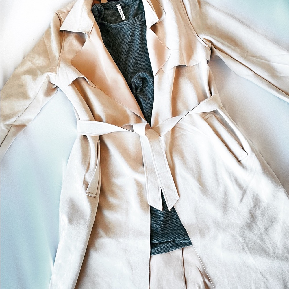 Make Me Blush Suede Trench Coat